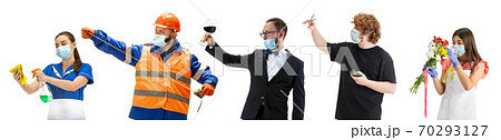Group of people with different professions isolated on white studio background, horizontal Group of people with different professions isolated on white studio background, horizontal 70293127