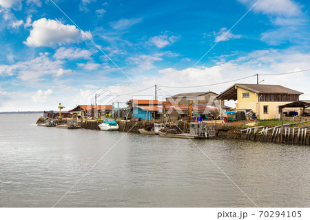 Oyster village in Arcachon Bay 70294105