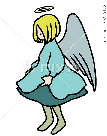 横を向いた天使の女の子のクリスマスオーナメントのお人形 白バック のイラスト素材 横を向いた天使の女の子のクリスマスオーナメントのお人形 白バック のイラスト素材