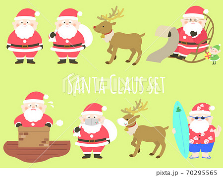 かわいいサンタクロースのセット クリスマスのイラスト素材