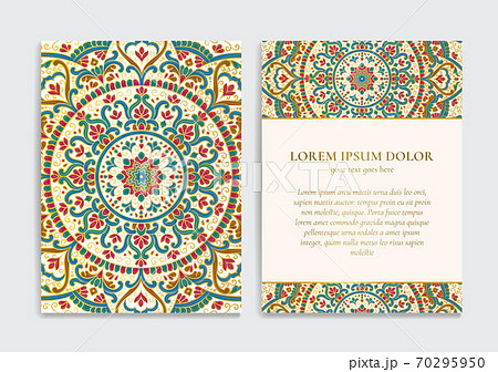 Invitation card design with mandala pattern. Invitation card design with mandala pattern. 70295950
