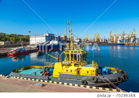 Cargo container terminal port in Odessa 70296368
