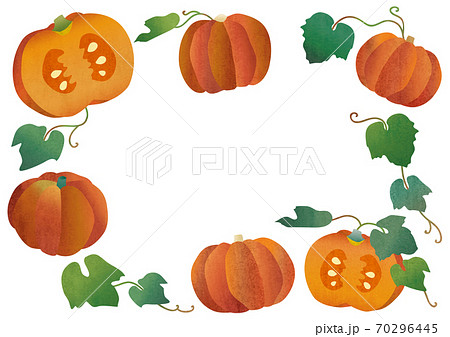 おばけかぼちゃの手描き素材イラストのイラスト素材