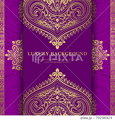 Purple and gold Indian background. Purple and gold Indian background. 70296924