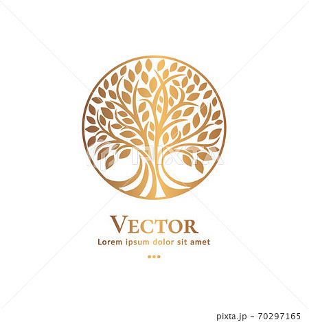 Tree emblem on a white background. 70297165