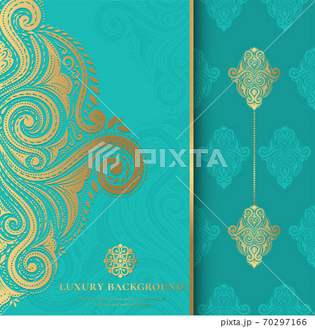 Gold and turquoise Indian background.  70297166