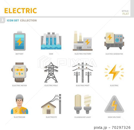 electric icon set 70297326
