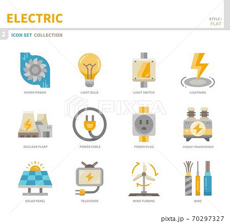 electric icon set 70297327