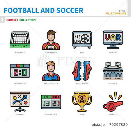 football and soccer icon set 70297329