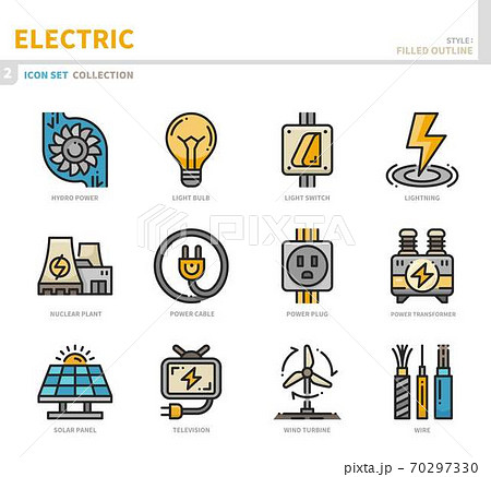 electric icon set 70297330