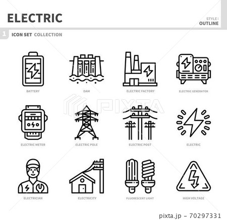 electric icon set electric icon set 70297331