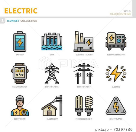 electric icon set electric icon set 70297336