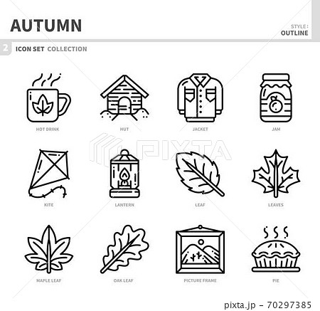 autumn season icon set 70297385