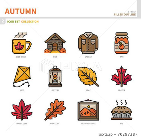 autumn season icon set 70297387