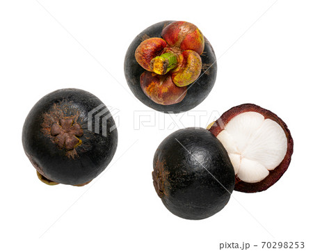 Fresh mangosteen isolated on white 70298253