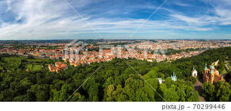Panoramic aerial view of Prague 70299446