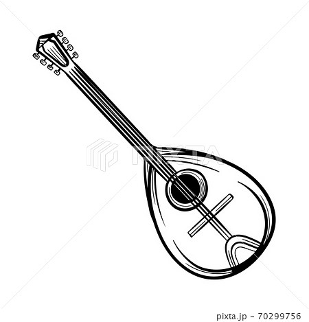 Mandolin Vintage Engraved Illustration のイラスト素材