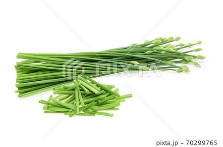 Chives flower or chinese chive isolated on white background 70299765