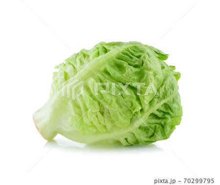 fresh baby cos (lettuce) on white background 70299795