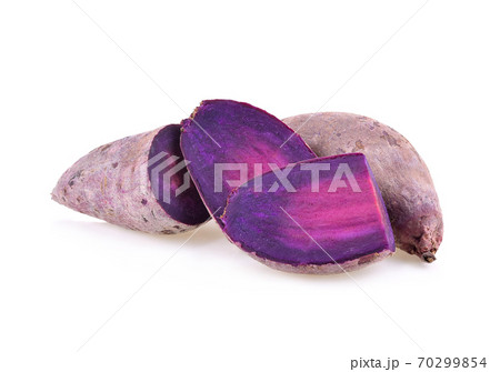 purple yams on isolated white background purple yams on isolated white background 70299854