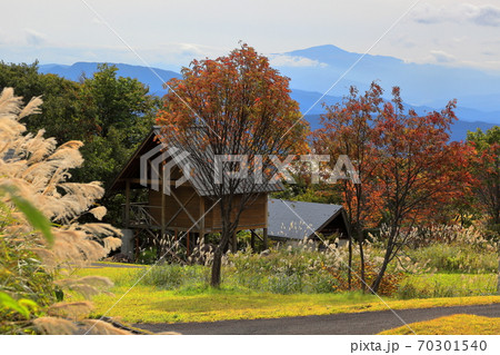 鳥海高原家族旅行村　遠くに月山 70301540