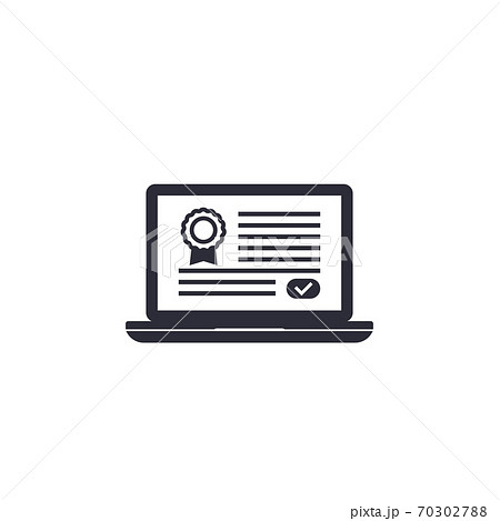 online certification icon on white 70302788