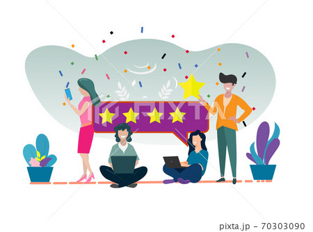 Consumer feedback or customer feedback rating, satisfaction level and critic icon concept Vector illustration Consumer feedback or customer feedback rating, satisfaction level and critic icon concept Vector illustration 70303090
