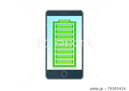 フル充電したスマートフォンのバッテリー　イメージ　 70303424