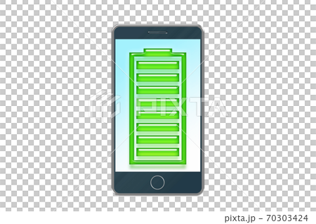 フル充電したスマートフォンのバッテリー　イメージ　 70303424