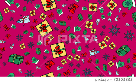 Seamless of cute snowman, bird and decorative Seamless of cute snowman, bird and decorative 70303832