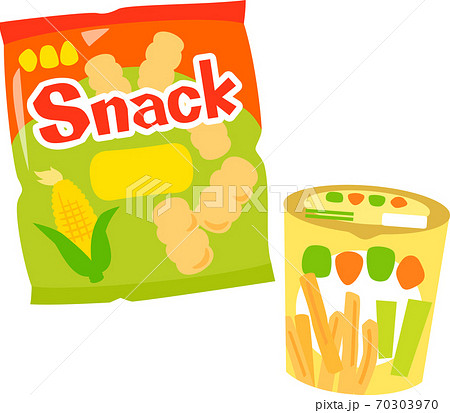 市販のスナック菓子のイラスト素材