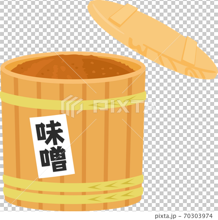 木樽に入った味噌 70303974