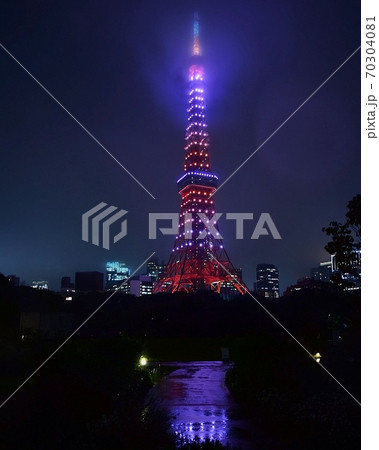 雨の中の東京タワー 雨の中の東京タワー 70304081