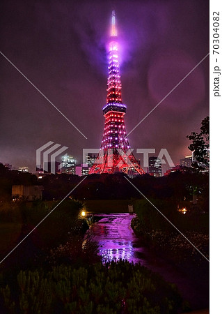 雨の中の東京タワー 雨の中の東京タワー 70304082
