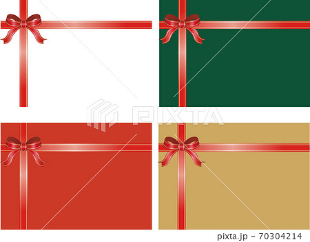 クリスマス リボン コピースペース セット のイラスト素材