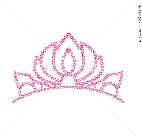 Pink Princess Crystal Crown Gold Vector のイラスト素材