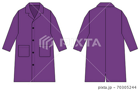 ロングコート トレンチコート ベクターイラストテンプレート 紫のイラスト素材