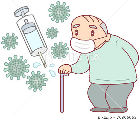 新型コロナワクチンの接種(お爺さん) 新型コロナワクチンの接種(お爺さん) 70306065