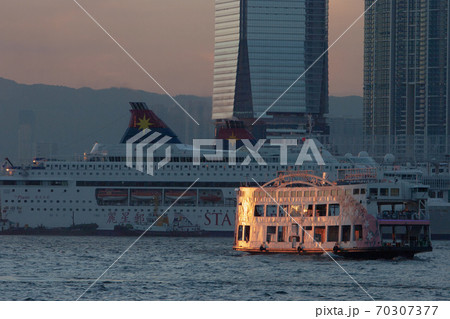 26 July 2007 ferry boat tourist line to island, hong kong 70307377