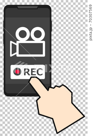 スマホで動画撮影するイラストのイラスト素材