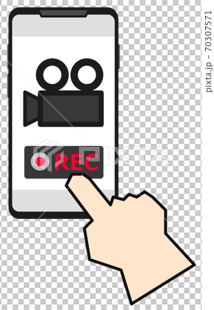 スマホで動画撮影するイラストのイラスト素材