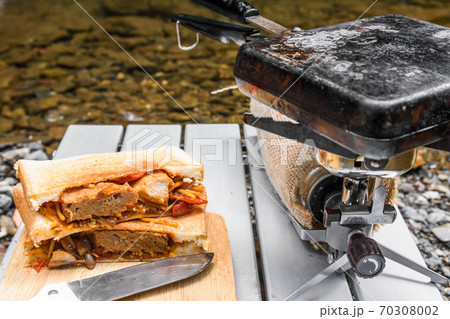 アウトドア料理 ホットサンドイッチ アウトドア料理 ホットサンドイッチ 70308002
