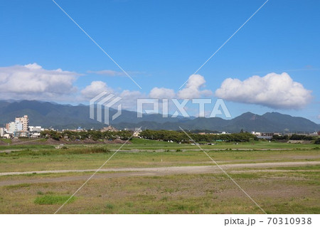 相模川河川敷 神奈川県海老名市 の写真素材