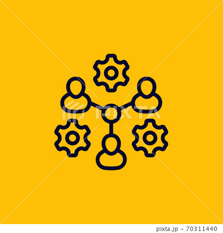 cooperation, combined effort vector line icon 70311440