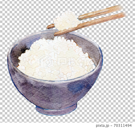 水彩イラスト　食品　ご飯 70311494