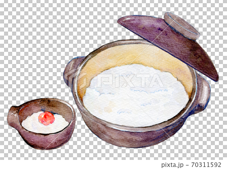 水彩イラスト　食品　おかゆ 70311592