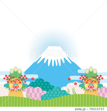 素材 お正月イメージの富士山1のイラスト素材