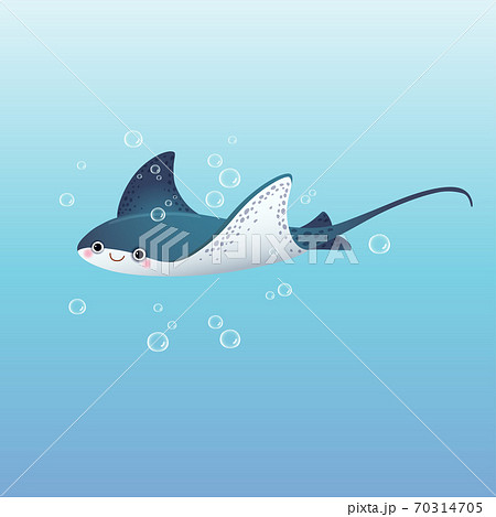 Vector Illustration Cute Cartoon Stingray 插圖素材 圖庫