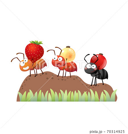 Vector illustration of a cartoon colony of ants... - Stock Illustration  [70314925] - PIXTA
