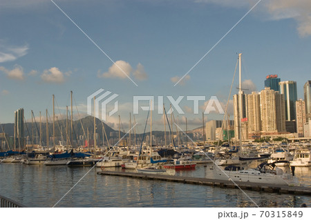 1 June 2007 boats parking in Causeway Bay Typhoon hong kong 70315849